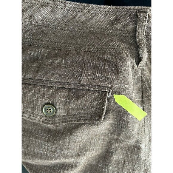 Dressbarn Trouser Pants Brown Textured Mid Rise Flared Leg Size 4 - Picture 12 of 12